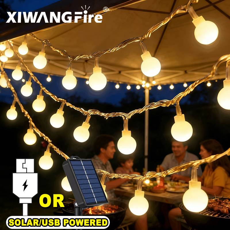 Outdoor Lighting For Christmas - Lampki solarne/USB/bateryjne, 3-10M, kule LED, wodoodporne,