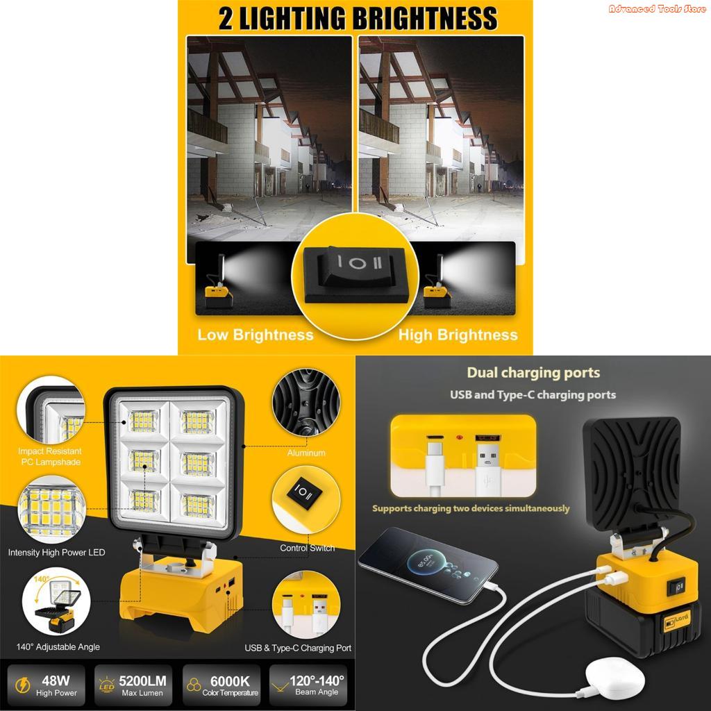 Outdoor Lighting Jobs - 2 szt. Przenośne światło robocze z