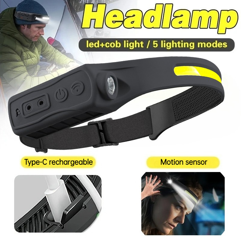 Outdoor Lighting Sensor - Mocna latarka czołowa LED COB z