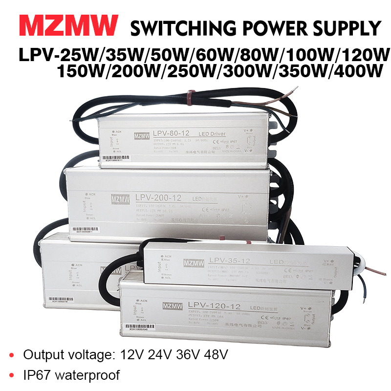 Outdoor Lighting Transformer Box - MZMW IP67 Wodoodporny zasilacz impulsowy 25W-400W
