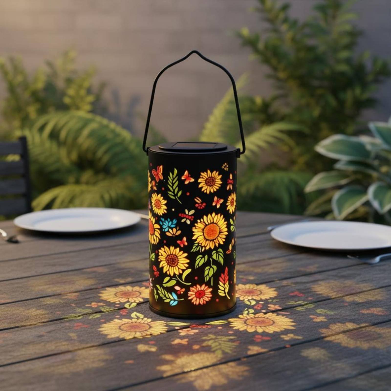 Solar Lantern Hanging - Kolorowa solarna latarenka w kształcie słońca,