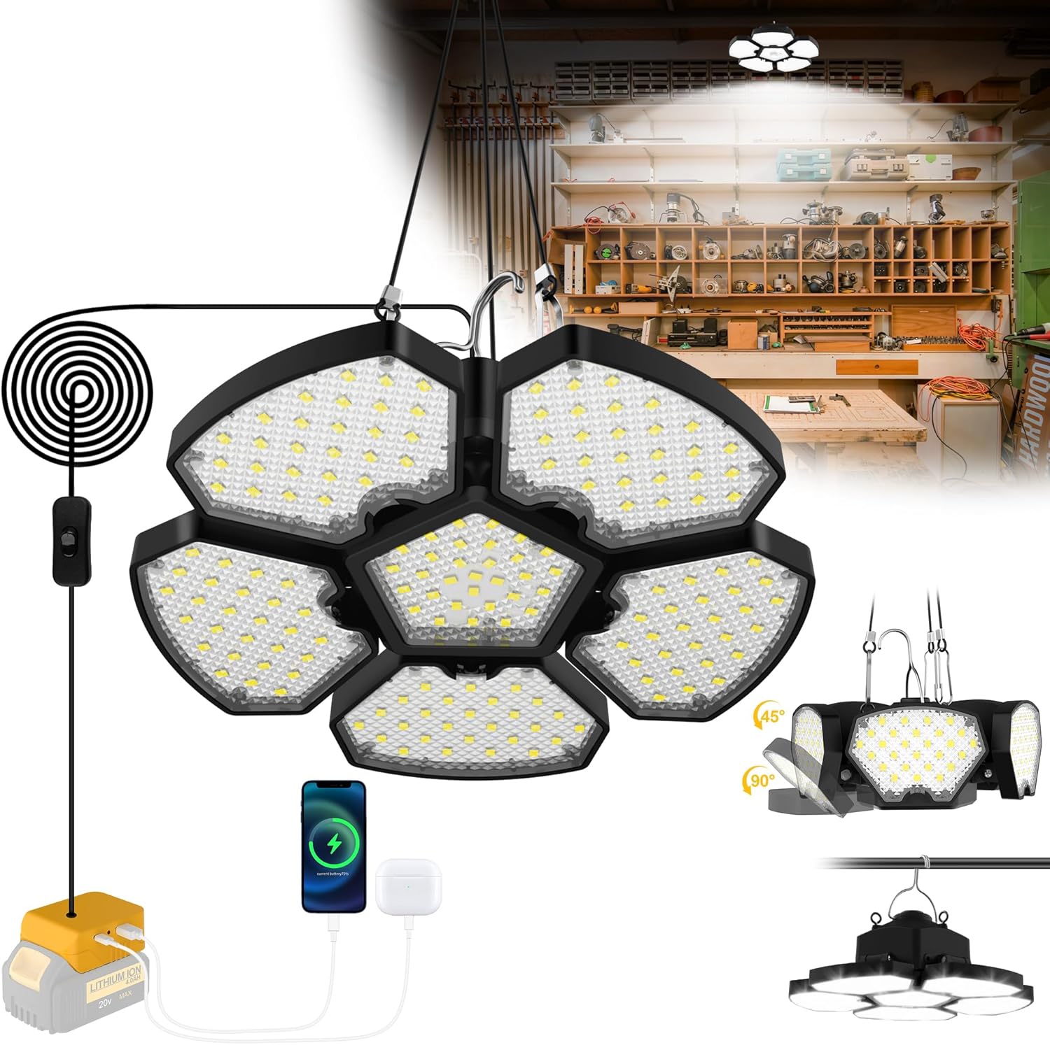 Outdoor Lighting Jobs - Lampa do szopy na baterie, zewnętrzna