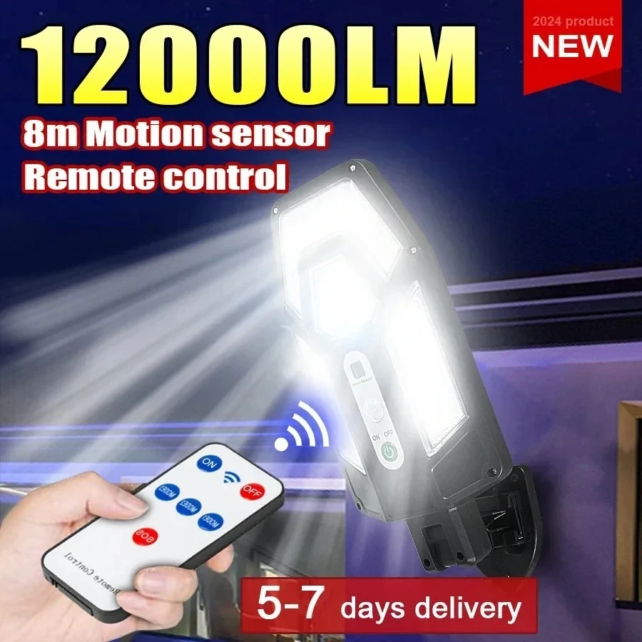 Outdoor Lighting Sensor - Mocna lampa solarna ścienna 12000LM z