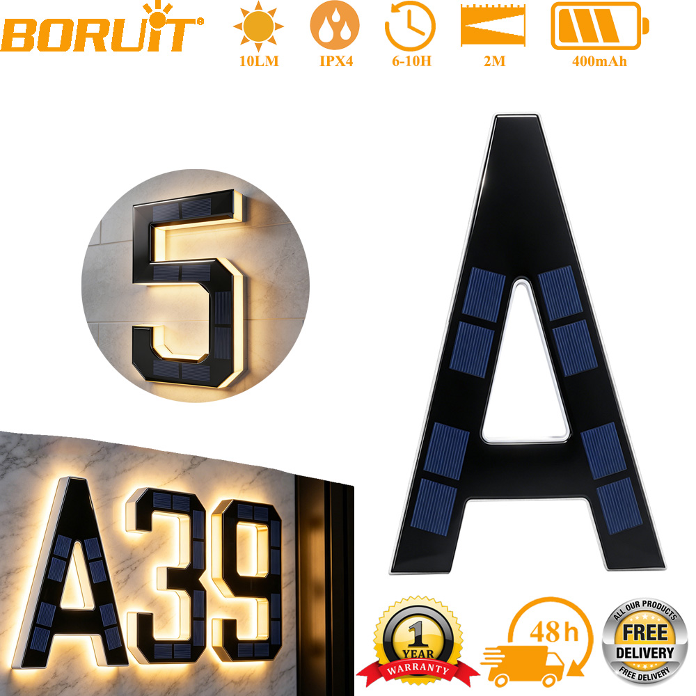 Outdoor Lighting For Front Of House - 12CM Solarne Lampki z Numerem Domu,