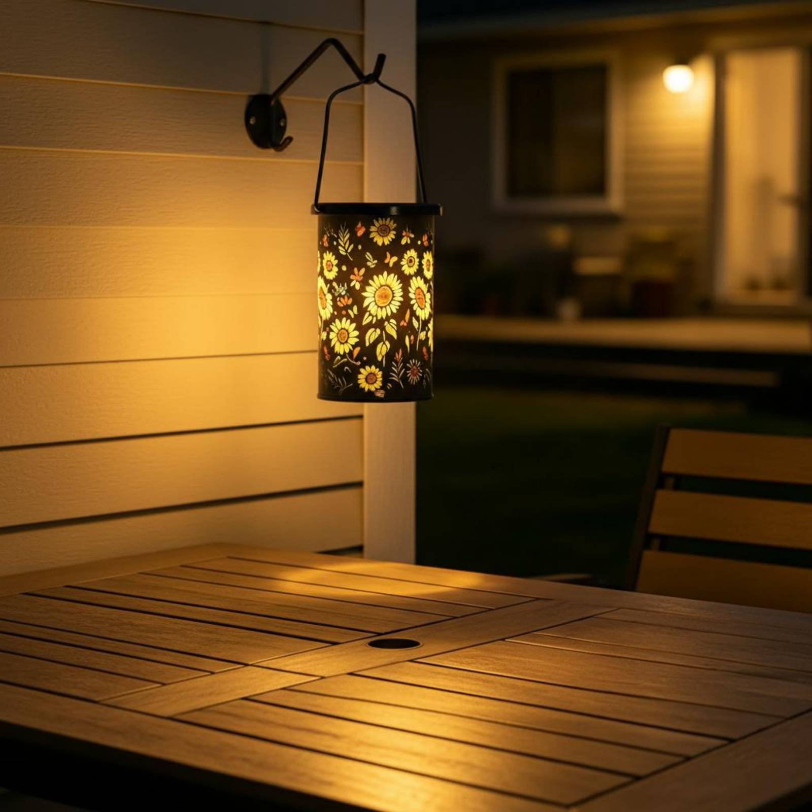 Solar Lantern Hanging - Lampion kwiatowy w stylu vintage, wiszący