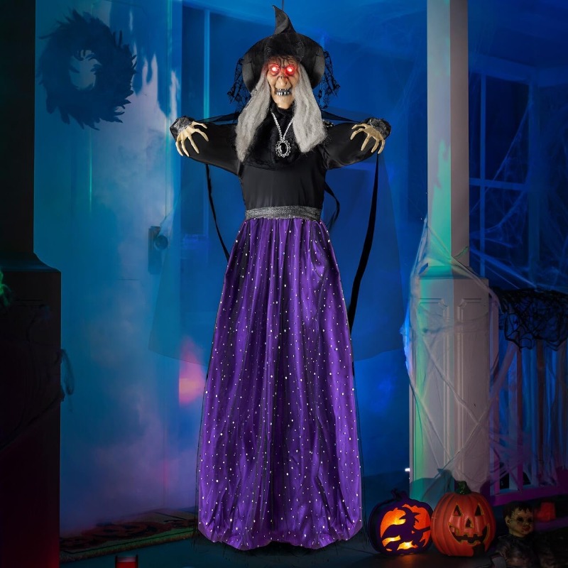 Outdoor Lighting For Front Of House - 47-calowa Animowana Wiedźma Dekoracja Halloweenowa Na