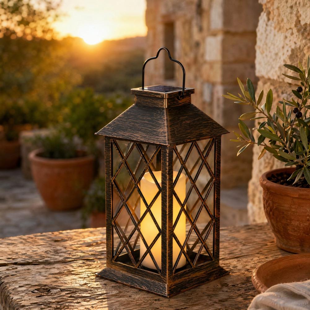 Solar Lantern Hanging - Retro Lampion Solarny, Zewnętrzna Lampa Solarna