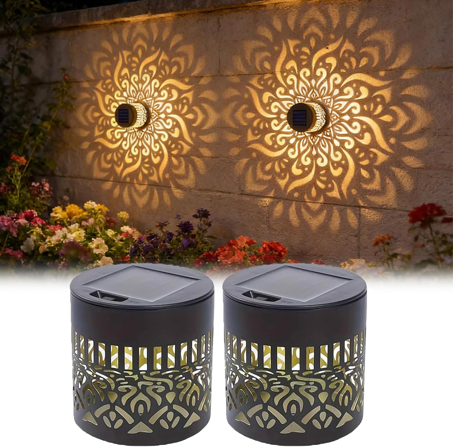 Outdoor Lighting Driveway - 2-pak solarnych lamp ogrodowych IP65, wytrzymałe