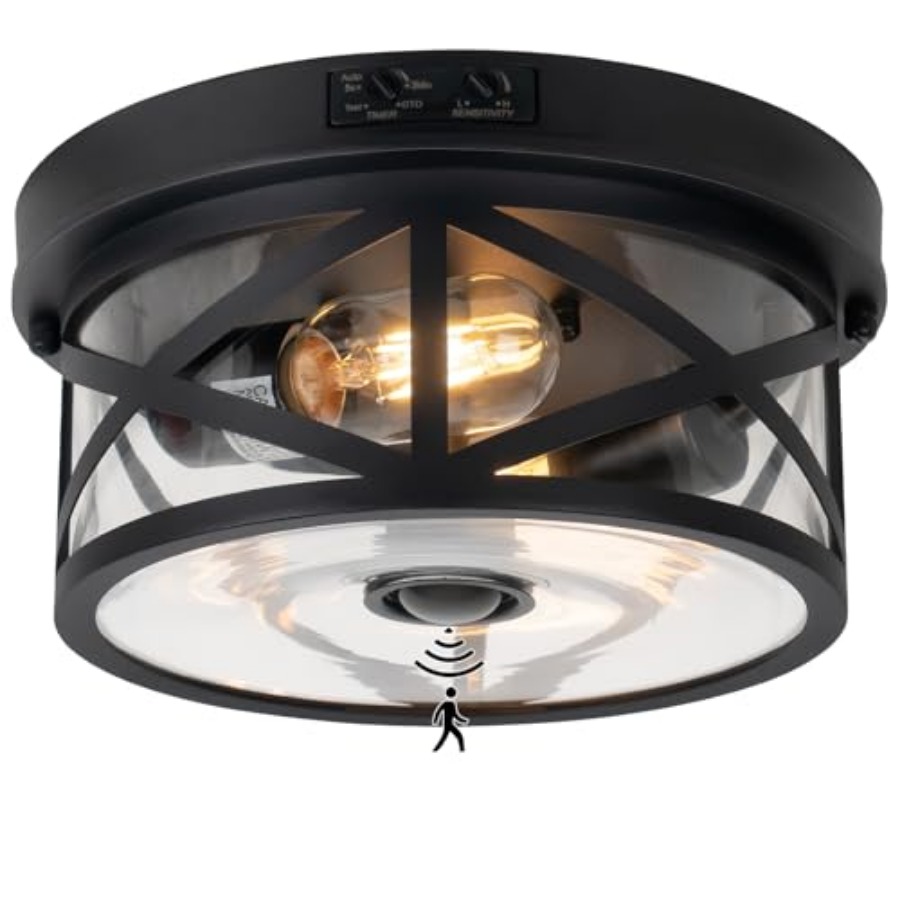Outdoor Lighting Fixtures - Zewnętrzna lampa sufitowa z czujnikiem ruchu,