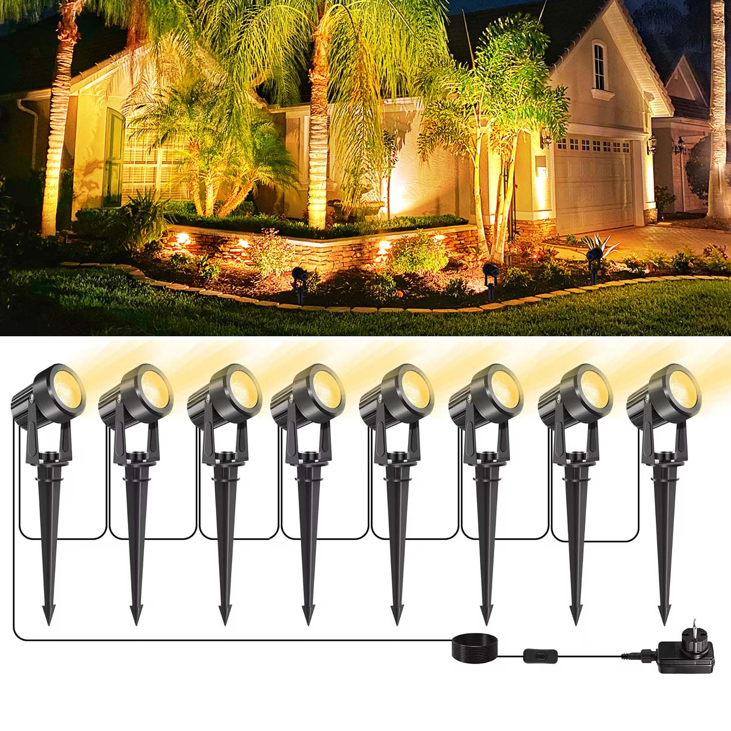 Outdoor Lighting Voltage - 4/6/8 diod LED 3000K reflektor zewnętrzny