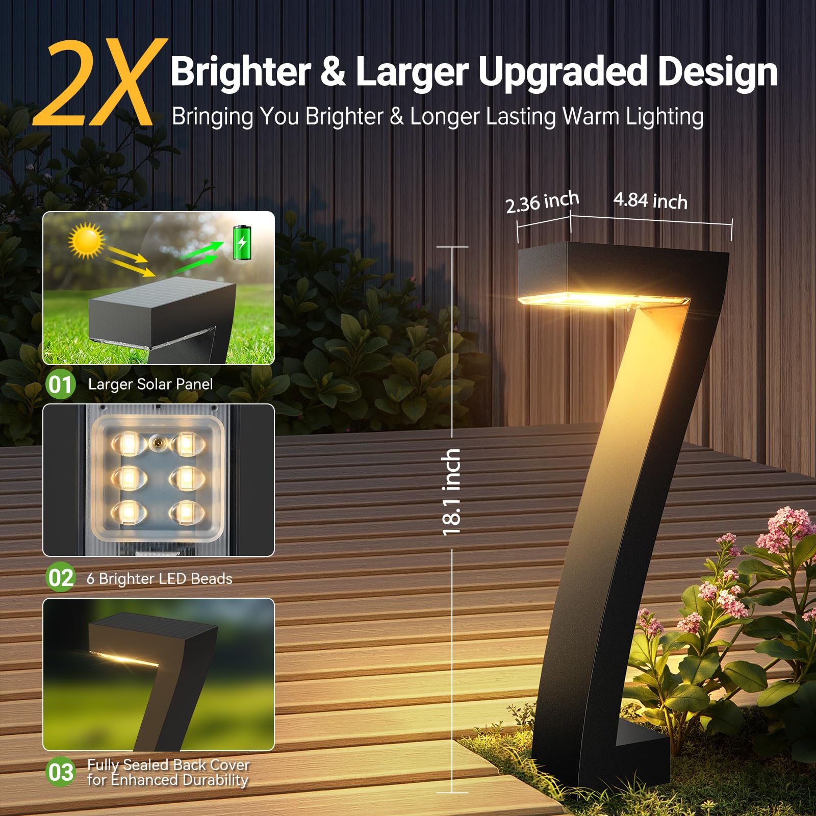Ulepszone jasne lampy solarne  – Outdoor Lighting Driveway recenzja i cena
