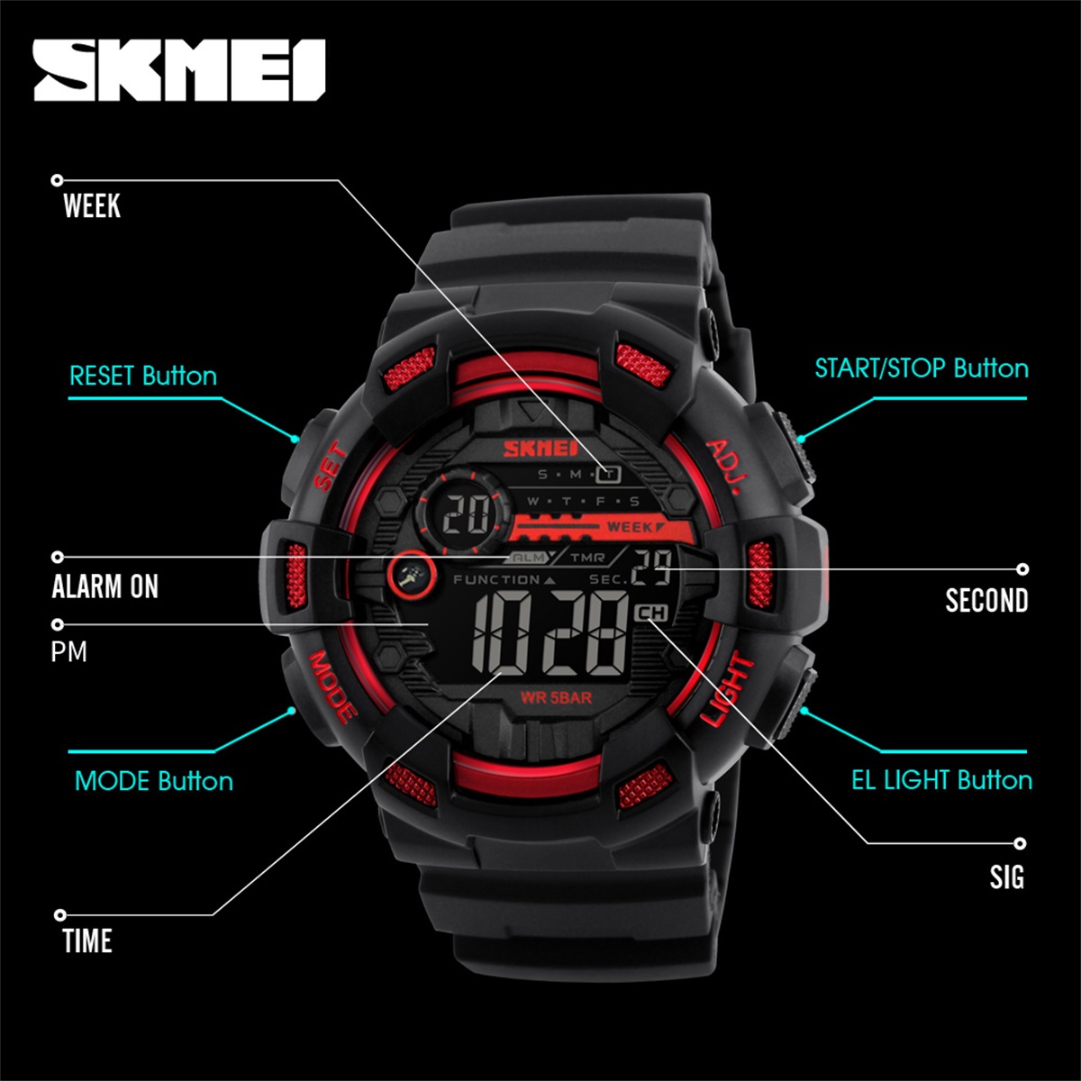 Zegarek sportowy SKMEI Chrono  – Outdoor Lighting Collections recenzja i cena