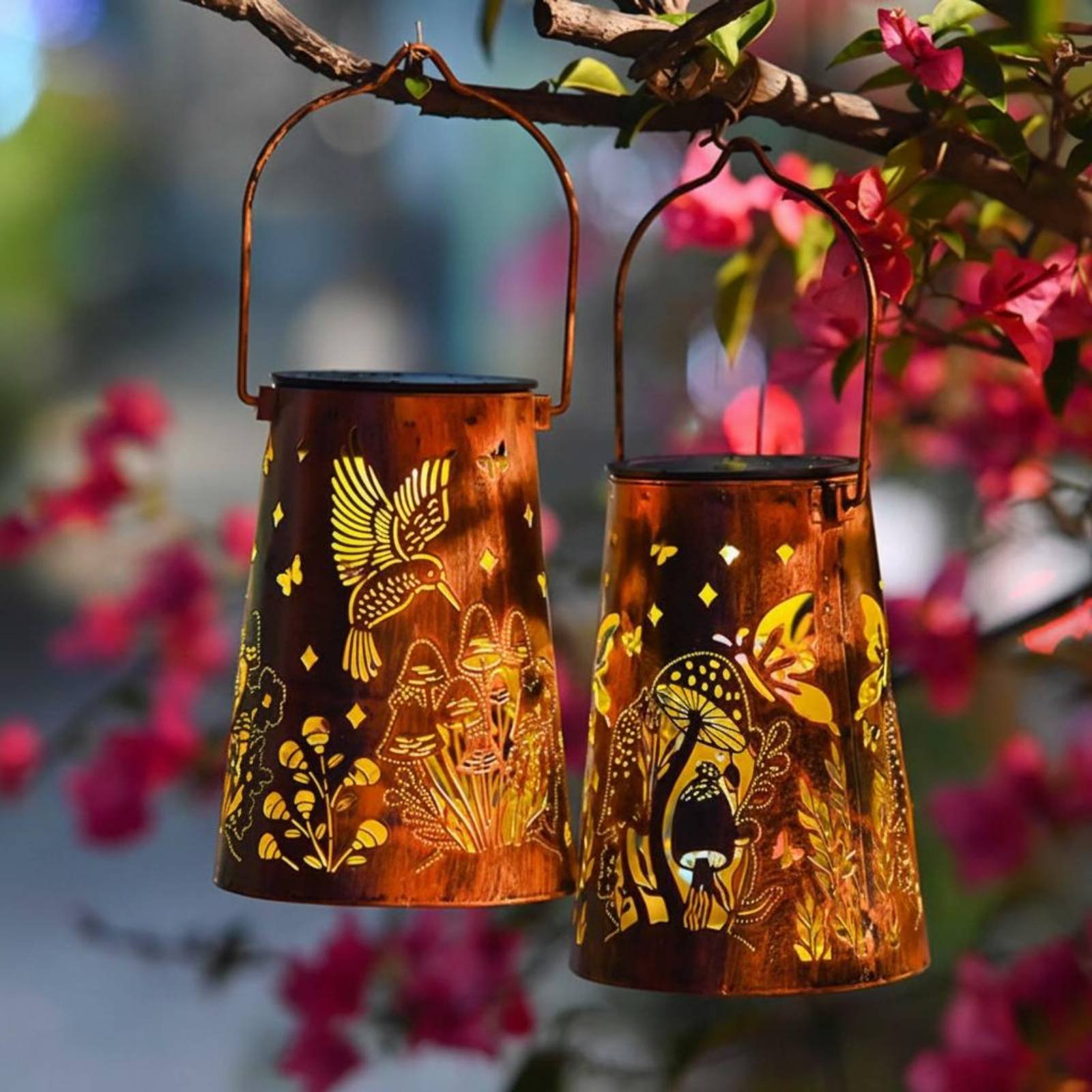 Wzór lampionu w stylu kwiatowy – Solar Lantern Hanging recenzja i cena