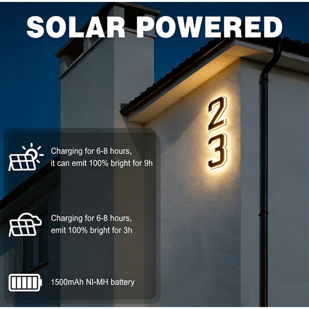 Nowy Solarny Numer Domu LED, W – Outdoor Lighting For Front Of House recenzja i cena