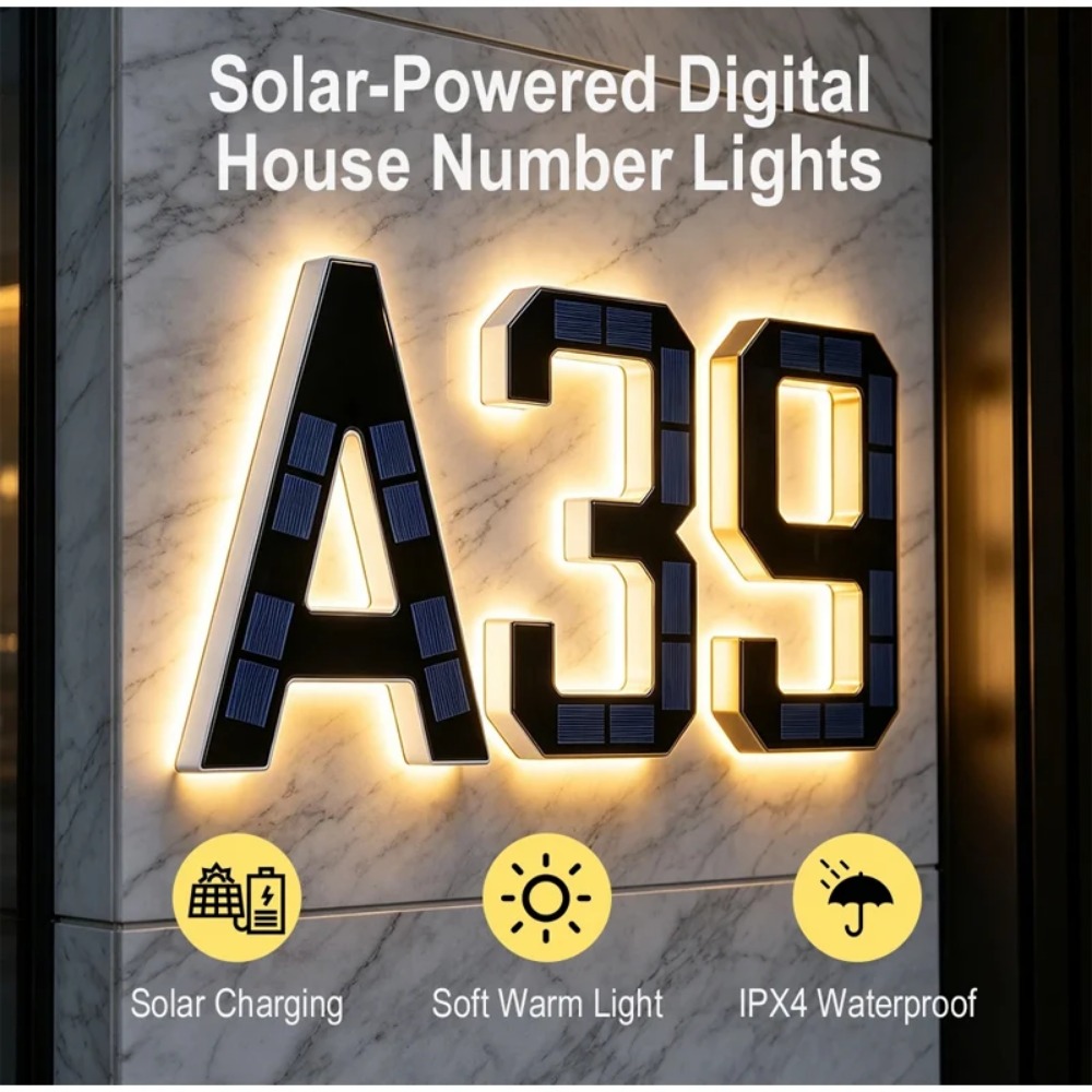 Nowy Solarny Numer Domu LED, W – Outdoor Lighting For Front Of House recenzja i cena
