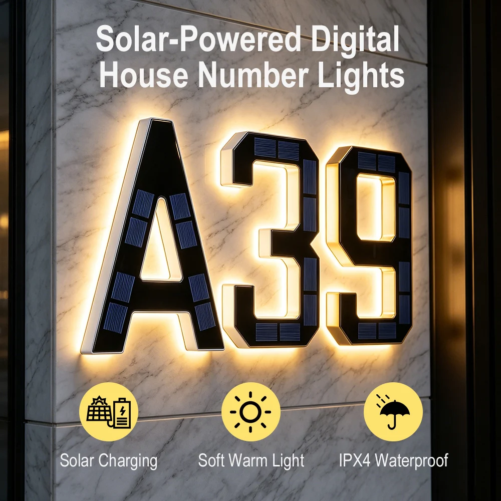 12CM Solarne Lampki z Numerem  – Outdoor Lighting For Front Of House recenzja i cena