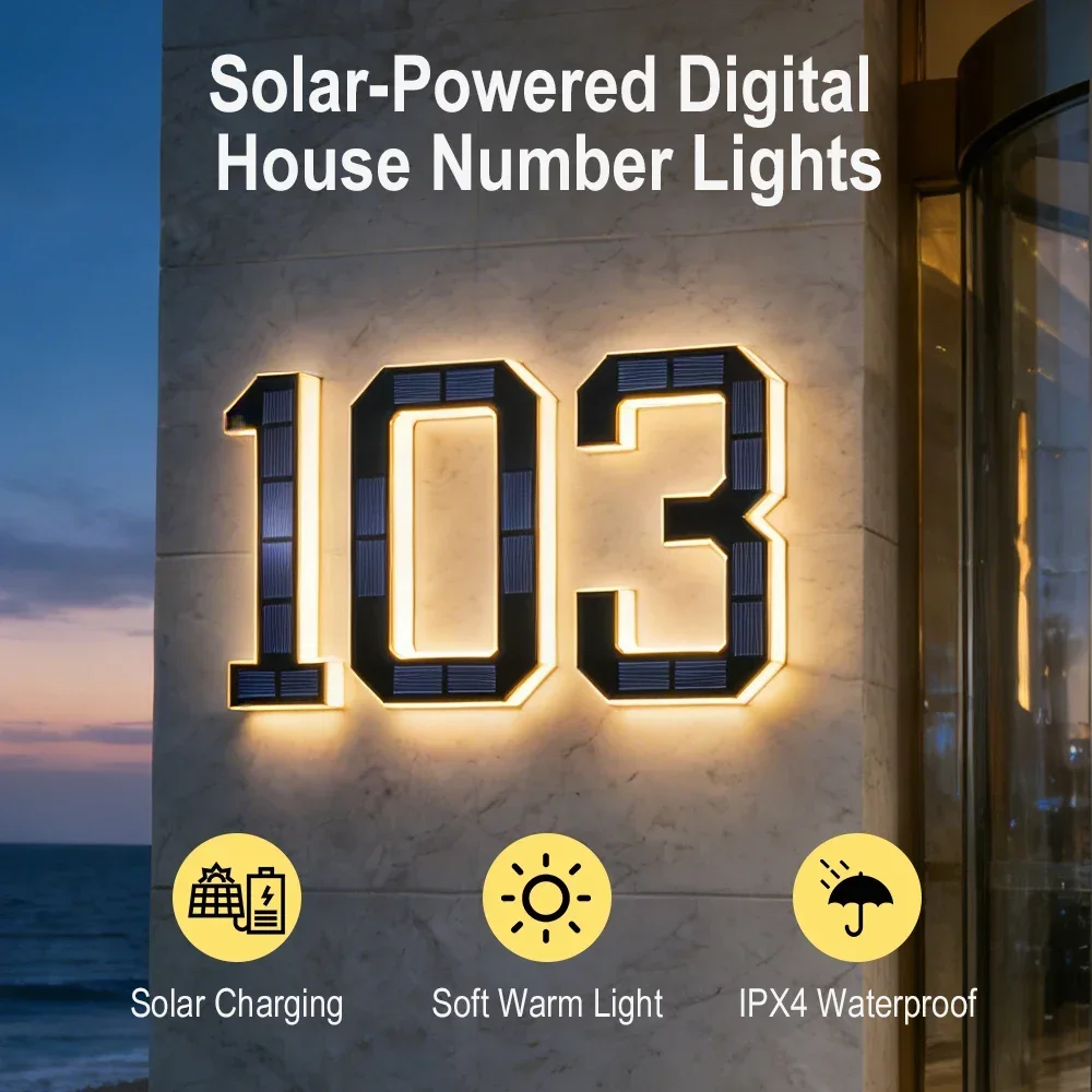 BORUiT Solar LED Lampa z numer – Outdoor Lighting For Front Of House recenzja i cena