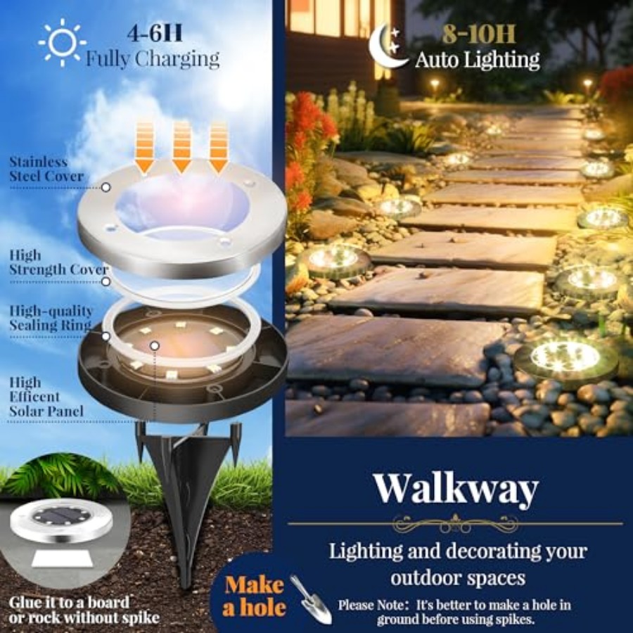Solarne lampy gruntowe, solarn – Outdoor Lighting Driveway recenzja i cena